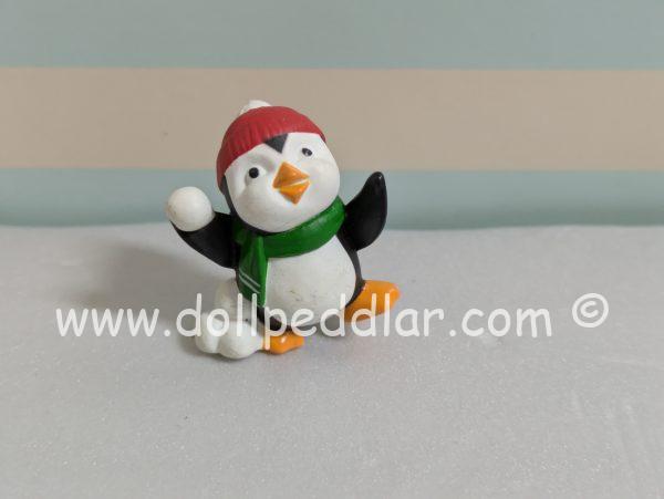 1994 Vintage Merry Miniatures Penguin Throwing Snowballs