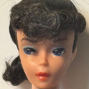 Vintage #850 Ponytail Barbie Brunette #6 in Original Swimsuit