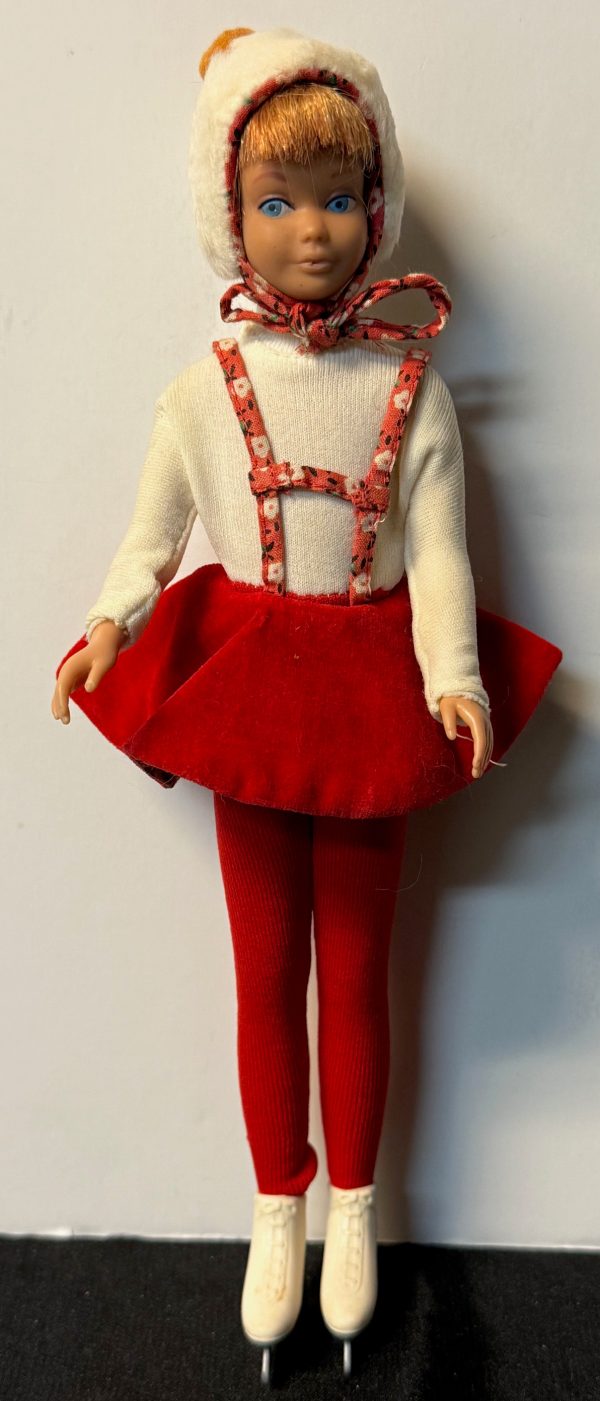 Vintage #950 SL Skipper Titian Doll Dressed in #1908 Skating Fun (Cut Hair)