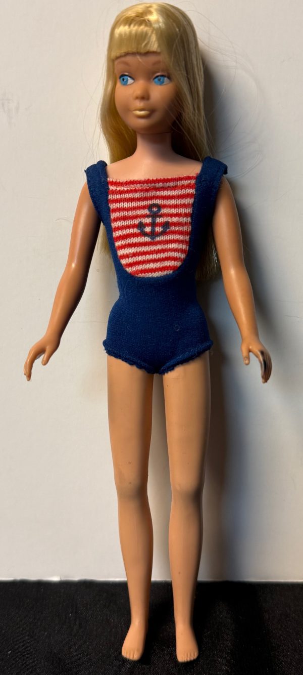 Vintage #1030 Bent Knee Skipper Doll Blonde in Original Swimsuit