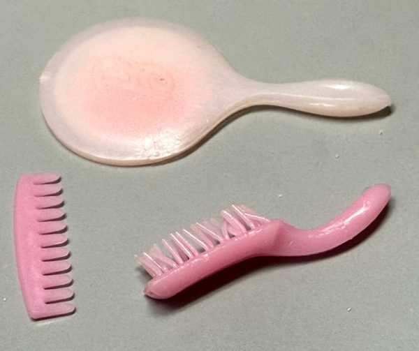 Vintage Barbie Hand Mirror, Brush and Comb