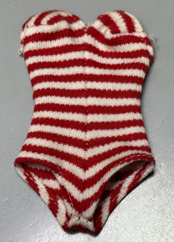 Vintage Barbie Red and White Stripe Swimsuit