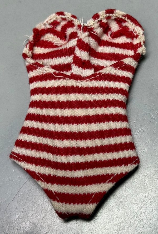 Vintage Barbie Red and White Stripe Swimsuit - Image 2