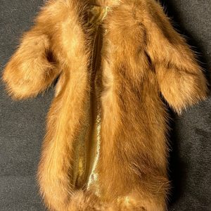 Barbie Handmade Mink Coat and Mattel Black Poodle (NO DOLL)