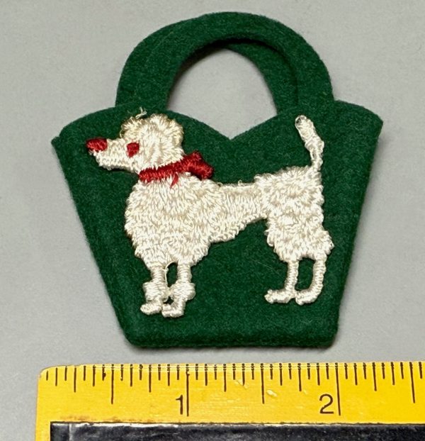 #3510 Vintage Vogue Jill Green Felt Bag with Poodle