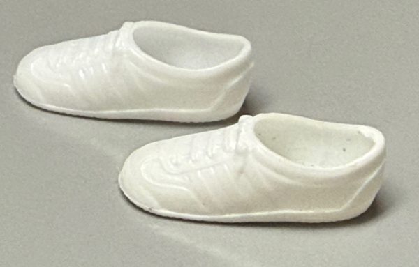 White Sneakers (Hard Plastic) 12" Fashion Doll Size (Barbie, Integrity, JHD, Etc)