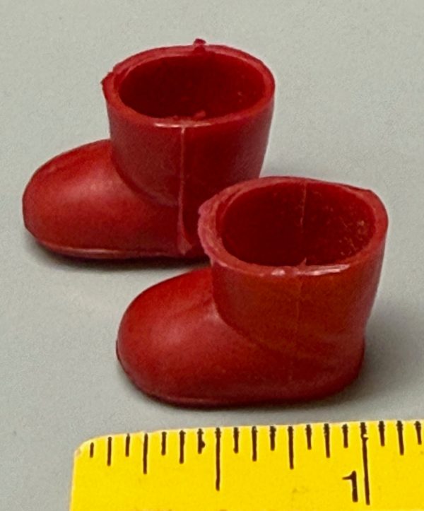 Vintage Remco Red Boots for Small Dolls (1" Long)