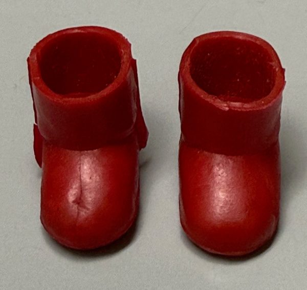 Vintage Remco Red Boots for Small Dolls (1" Long) - Image 2