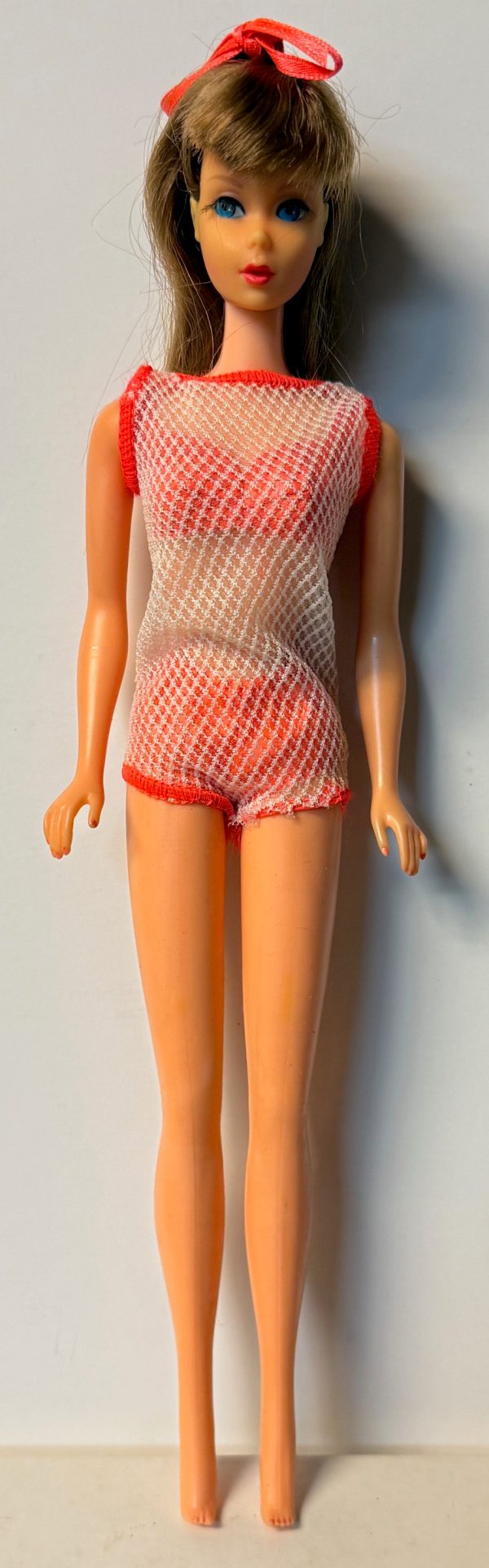 #1160 Vintage Twist 'n Turn (TNT) Barbie Medium Brown Hair in Original Swimsuit