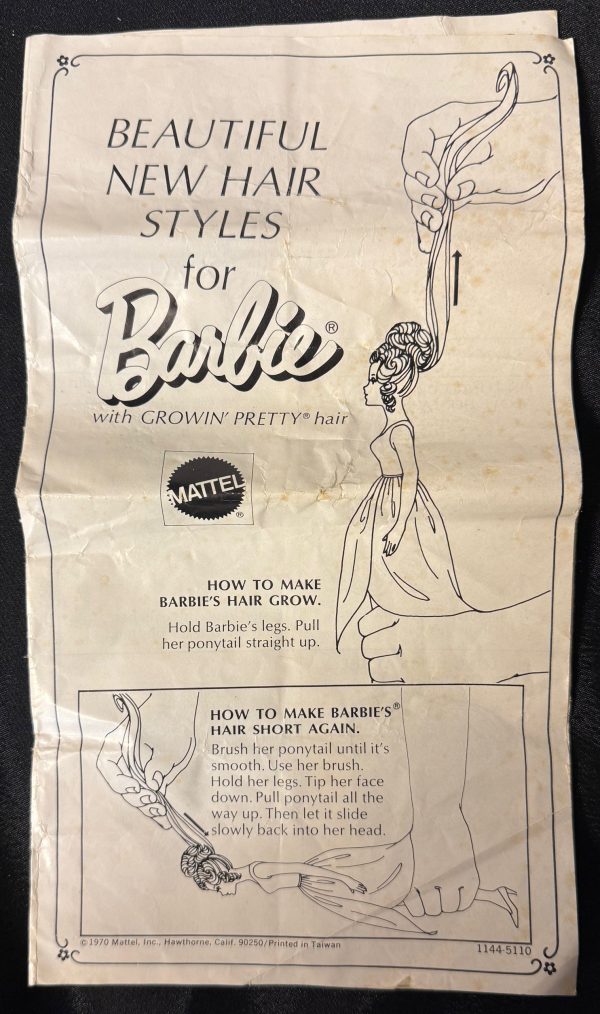 #1144 Vintage Growin' Pretty Hair Barbie w/Booklet - Image 5