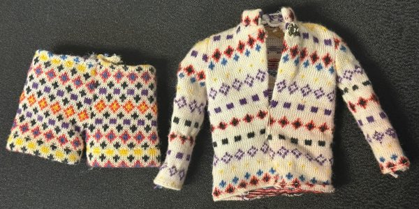 Vintage Barbie Pattern Knit Top and Shorts (Tagged) - Image 2