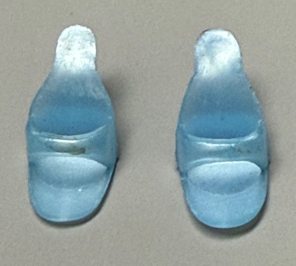 Vintage Style Open Toe "China" Heels (Pearl Blue) Fits Barbie - Image 2