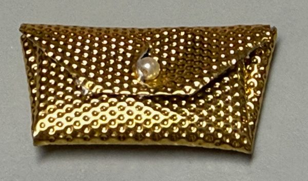 Vintage Barbie Gold Dimpled Clutch Purse