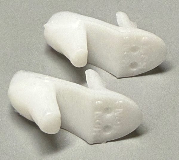 Vintage Barbie Size Pilgrim Style Shoes (White) "Hong Kong" - Image 3
