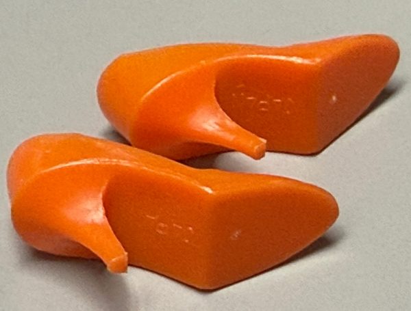 Vintage Barbie Closed Toe "Japan" Heels (Orange) - Image 3