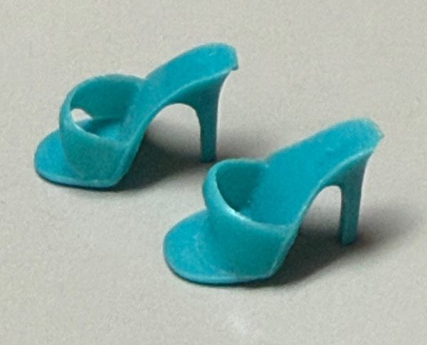 Vintage Barbie Open Toe “Japan” Heels (Turquoise/American Girl)