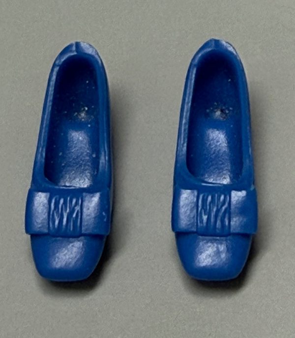 Vintage Barbie/Francie Soft Bow Shoes (Blue) - Image 2