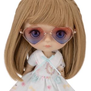 Dolly Mori Lolli Heart-Shaped Sunglasses   Fuchsia & Blue