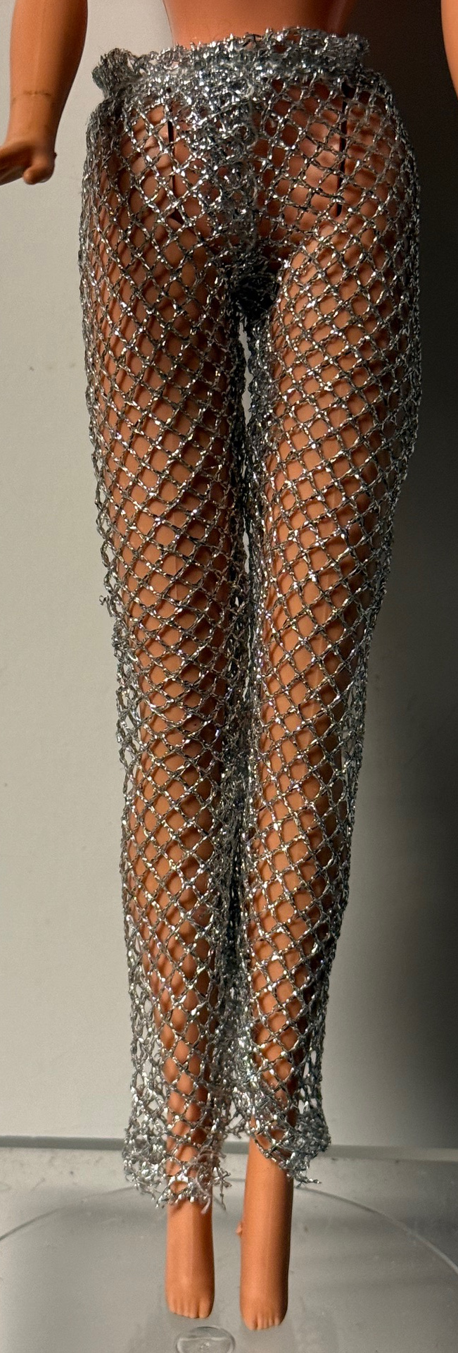 Silver Metallic Fishnet Pants/Leggings (Fits Barbie/Integrity/JHD/Etc) - Image 4