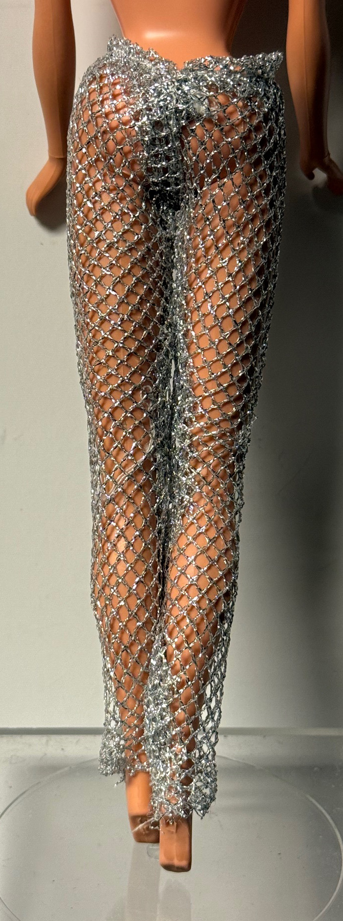 Silver Metallic Fishnet Pants/Leggings (Fits Barbie/Integrity/JHD/Etc) - Image 3