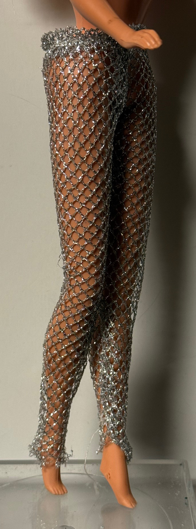 Silver Metallic Fishnet Pants/Leggings (Fits Barbie/Integrity/JHD/Etc) - Image 2