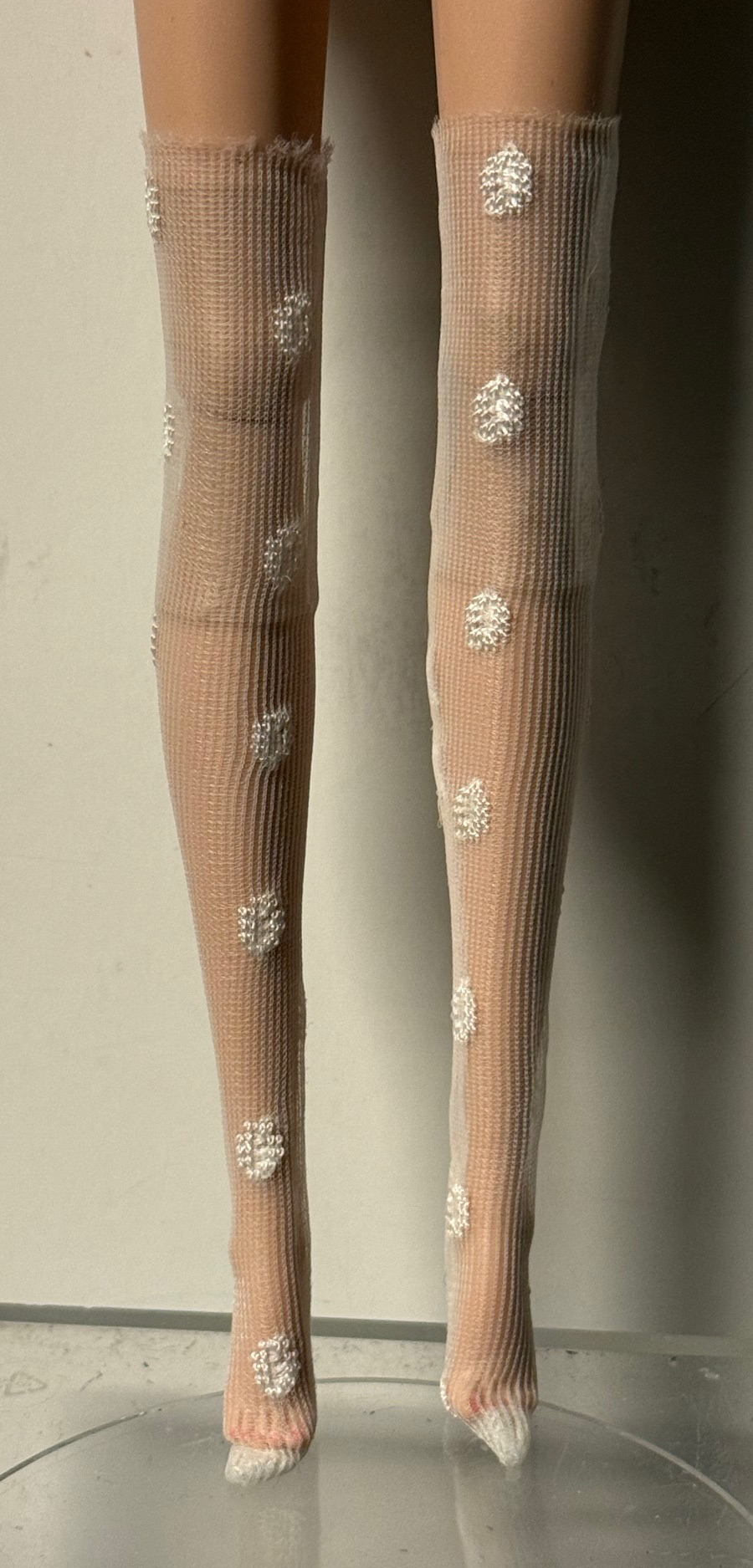 White Polka Dot Stockings/Socks (Fits Barbie/FR/JHD/Etc)