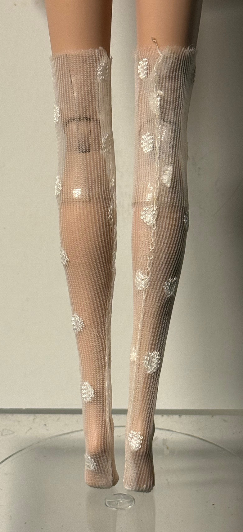 White Polka Dot Stockings/Socks (Fits Barbie/FR/JHD/Etc) - Image 3