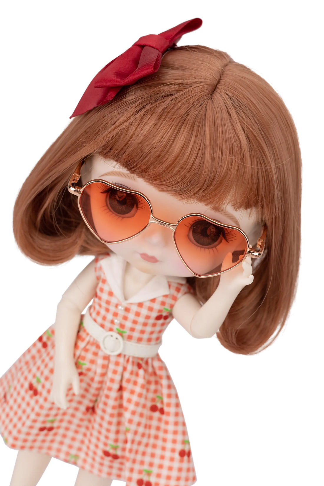 Dolly Mori Lolli Heart-Shaped Sunglasses RED