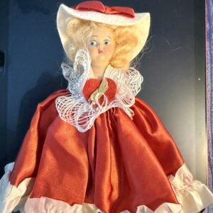 Nancy Ann Storybook Doll  ~ “Valentine” bisque, blue painted eyes, pale blonde mohair