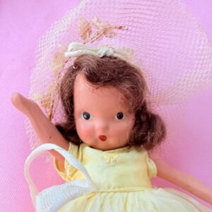 Nancy Ann Storybook Doll “BRIDE” bisque, black painted eyes, auburn wig  Very Good