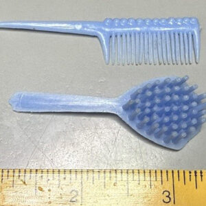 Vintage Doll Blue Hair Brush and Comb Set 2.5″ x .5″