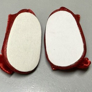 Red Satin Slip On Shoes with Bows (Fits 8″ Alexander Wendy, Vogue Ginny, Etc)