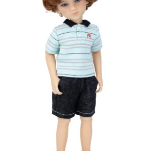 Ruby Red Fashion Friends Stripe & Step Style Outfit –  Blue. 14.5″