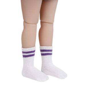 Fashion Friends White Socks with Purple Stripes (Fits 14.5″ Dolls)